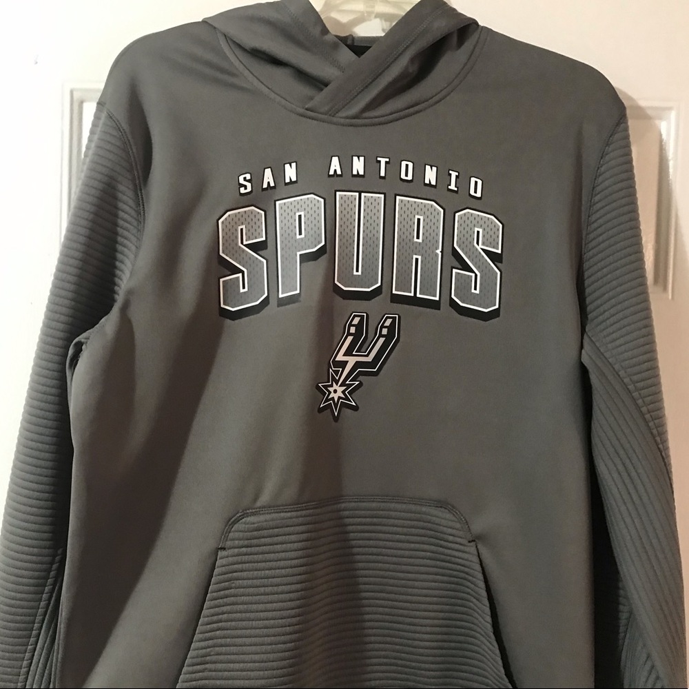 Youth San Antonio Spurs Grey Logo Pullover Hoodie